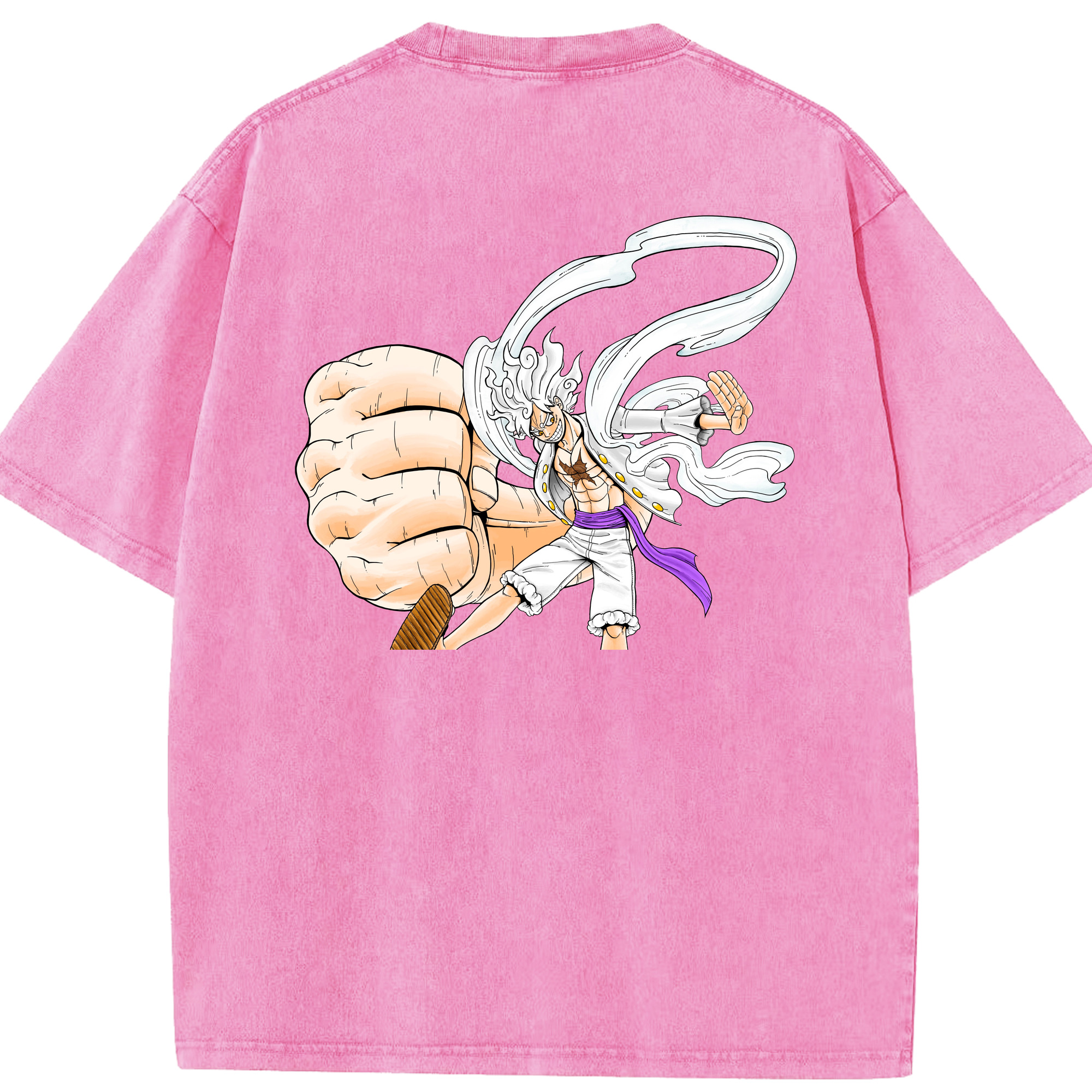 ワンピース モンキー・D・ルフィ ONE PIECE Monkey D. Luffy 綿100% ヴィンテージ風 半袖Tシャツ（背面プリント）